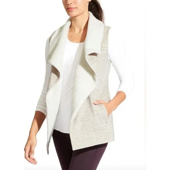 Athleta Apres Anything Sherpa vest gray white - XXS - Picture 1 of 9